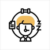 A man with a clock in his hand and a folder vector
