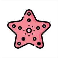 A starfish icon in pink on a white background vector