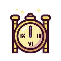 A clock with the time on it in a flat style vector