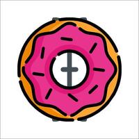 A donut with a cross on it vector