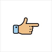 A hand pointing at something with a finger vector
