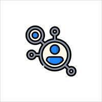 A person is in a circle with a blue dot vector