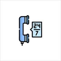 A phone icon with a phone number and a calendar vector