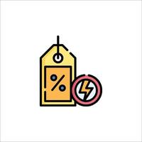 A price tag with a lightning bolt on it vector