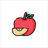 An apple with a bite taken out of it vector