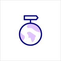 A globe with an arrow pointing to it vector