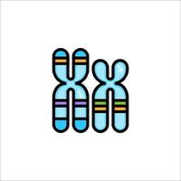 Two dna molecules with different colors on them vector