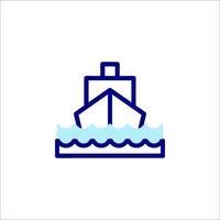 A ship in the water icon vector