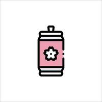 A can of spray paint with a flower on it vector