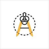 A compass and a triangle in a circle vector