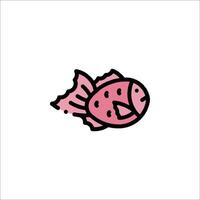 A pink fish icon on a white background vector