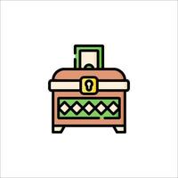 A treasure chest icon on a white background vector