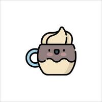 A cup of coffee with a face on it vector
