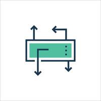 A computer with arrows pointing to it vector