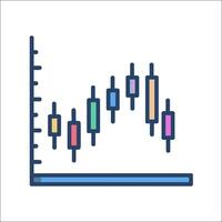 A line icon of a bar chart with a bar graph vector