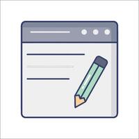 A pencil and paper icon on a white background vector