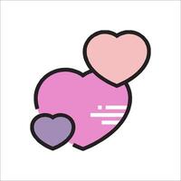 A pink and purple heart icon on a white background vector