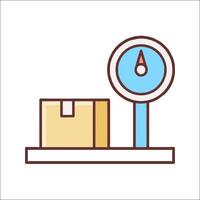 A scale and a box on a table vector