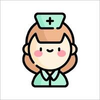 A cartoon nurse with a cross on her head vector