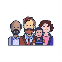 Family icon with a man and woman and a child vector