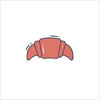 A red and orange croissant icon vector