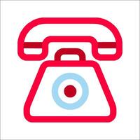 A red telephone icon on a white background vector