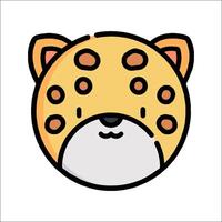 A cartoon leopard head with a big nose vector
