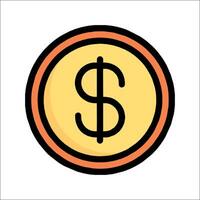 A dollar sign icon on a white background vector