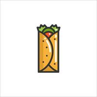 A taco in a wrap icon vector