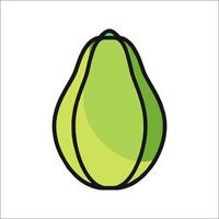 A green avocado on a white background vector