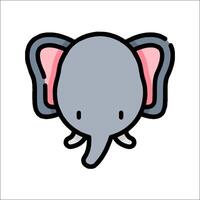 An elephant with pink ears and a pink nose vector