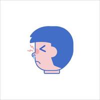 A person with a nose and a red spot on their face vector