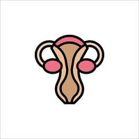 The uterus icon is shown on a white background vector