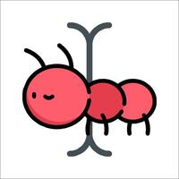 A cartoon ant with a long tail on a pole vector