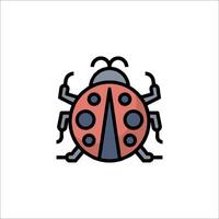 A ladybug icon in a flat style vector