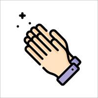 A hand clapping with a cross on it vector