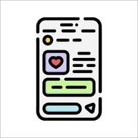 A smartphone with a heart icon on it vector