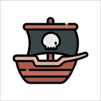 Pirate ship icon illustration vector