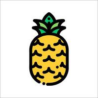 A pineapple with a mustache on it vector
