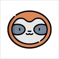 A cartoon sloth with a big head and eyes vector