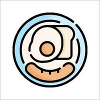 Egg and sausage icon in a circle vector