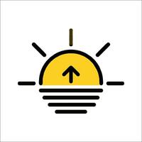 Sunrise icon with an arrow pointing up vector