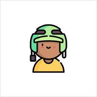 A cartoon character wearing a helmet vector