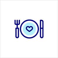 A plate with fork and knife on it vector