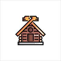 Log cabin icon vector