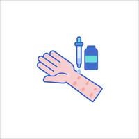 Illustration of a hand with a syringe and a bottle vector