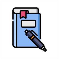 A notebook and pen icon on a white background vector