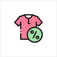 A pink t - shirt with a percentage sign on it vector
