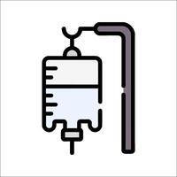 A drip with a needle and a tube vector