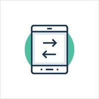 A smartphone with an arrow pointing to the right vector